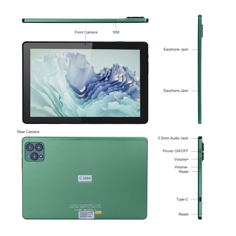 C ιδέα 10 ιντσών Tablet PC με 13MP + 16MP κάμερες και 256GB εκτεταμένη μνήμη υψηλής ευκρίνειας IPS οθόνη CM8000plus