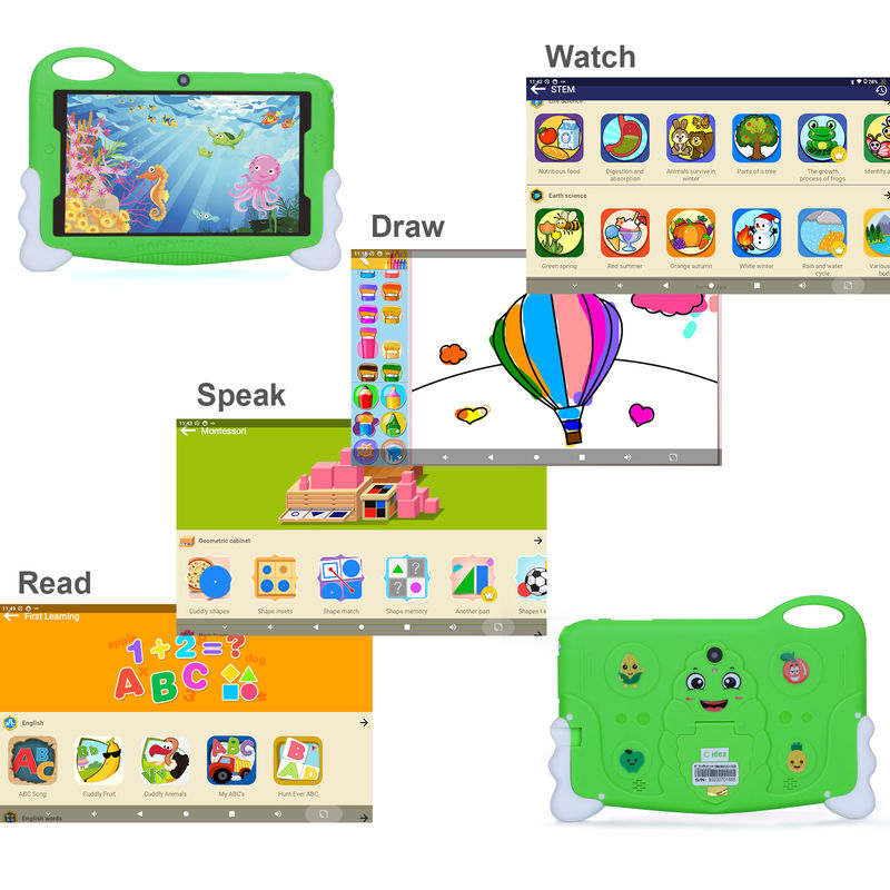 C ιδέα Παιδιά Φοιτητής Σπουδαστικό Tablet 7 ίντσες Cute Long Battery Life 32GB Αποθήκευση 2MP + 5MP Διπλές κάμερες CM90 Πράσινο