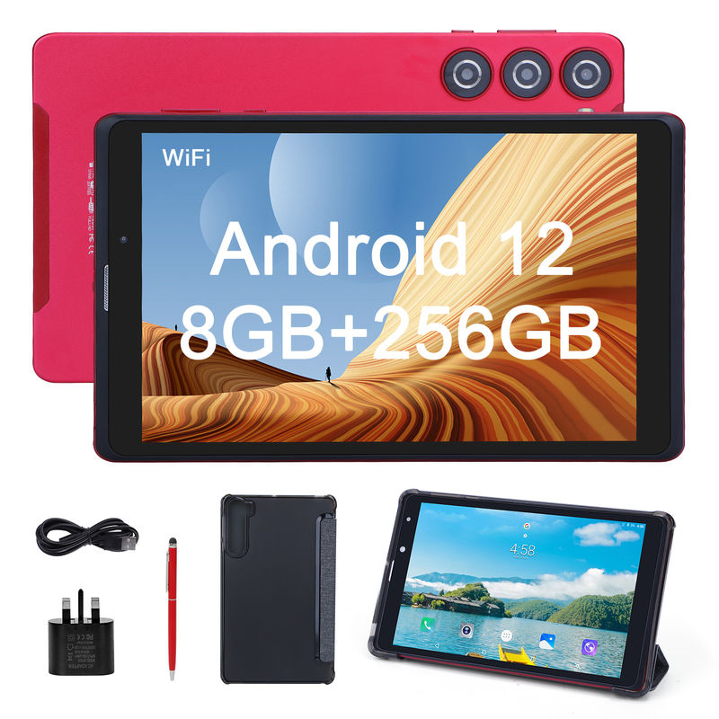 C ιδέα Android 8 ιντσών Tablet PC 256GB Μεγάλη χωρητικότητα Αποθήκευση 5MP + 8MP Κάμερες 8000mAh διάρκεια ζωής της μπαταρίας ανάγνωση CM835 Κόκκινο
