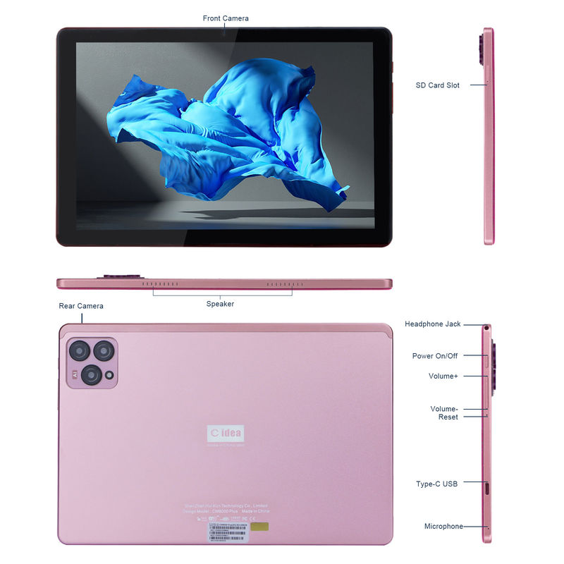 C Idea 10 ιντσών Android 12 Tablet 8GB RAM 256GB ROM Μοντέλο CM8000PLUS Ροζ