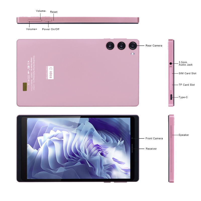 C Idea Android 12 Tablet 6GB RAM 128GB ROM με SIM 7 ιντσών Tablet PC για φοιτητές CM525 Ροζ