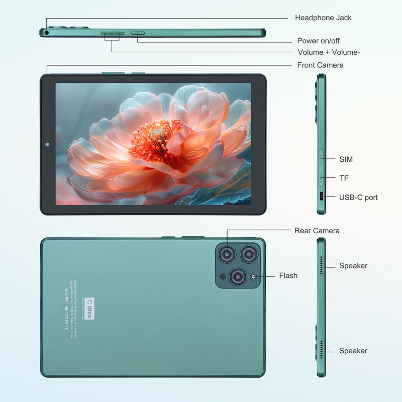 C ιδέα 9 ιντσών Android 12 Tablet 8GB RAM 512GB ROM 5MP+8MP Δύο κάμερες WIFI Tablet με SIM CM915 (πράσινο)
