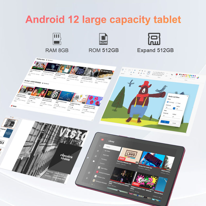 C Idea 9 ιντσών Android 12 Tablet 8GB RAM 512GB ROM 5MP+8MP Δύο κάμερες WIFI Tablet με SIM CM915 (Κόκκινο)