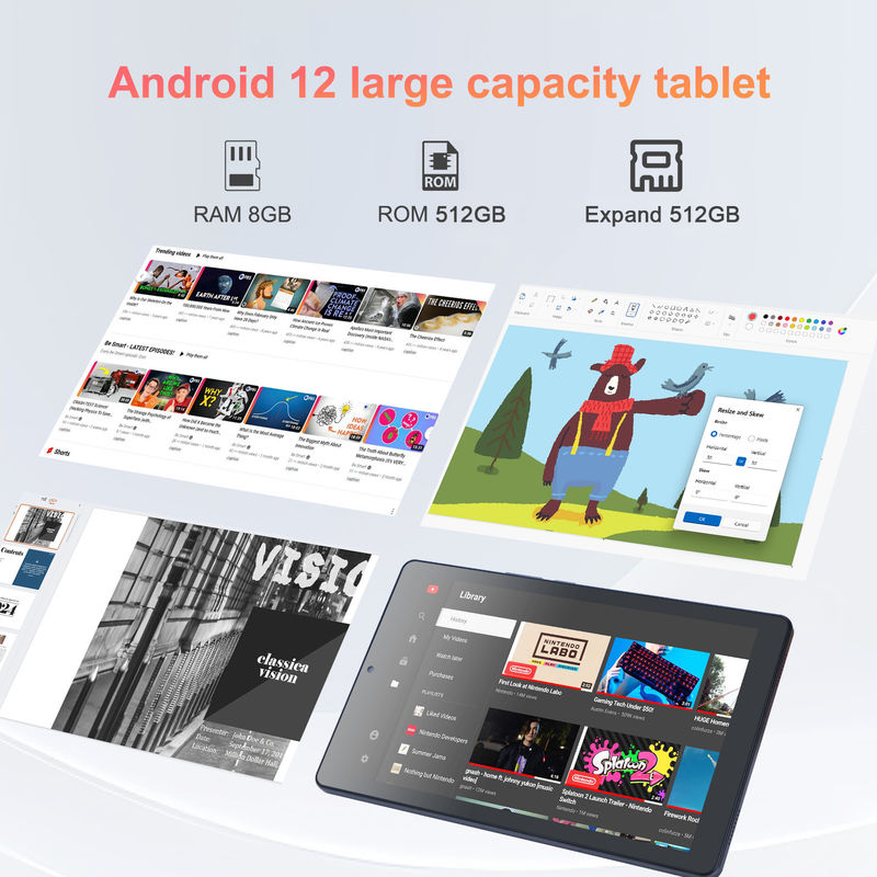 C ιδέα 9 ιντσών Android 12 Tablet 8GB RAM 512GB ROM 5MP+8MP Δύο κάμερες WIFI Tablet με SIM CM915 (Γκρι)