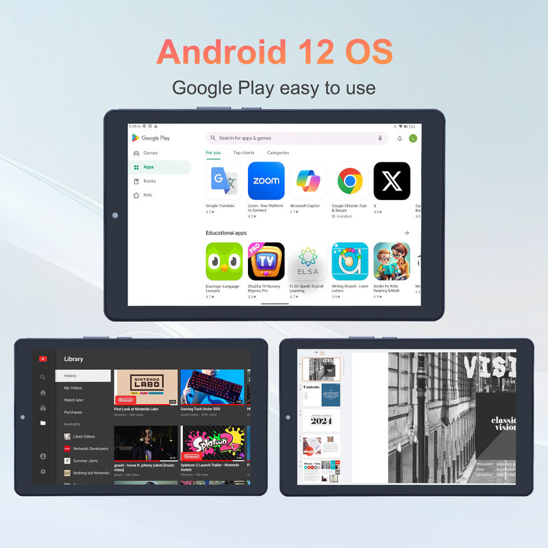 C ιδέα 9 ιντσών Android 12 Tablet 8GB RAM 512GB ROM 5MP+8MP Δύο κάμερες WIFI Tablet με SIM CM915 (Γκρι)