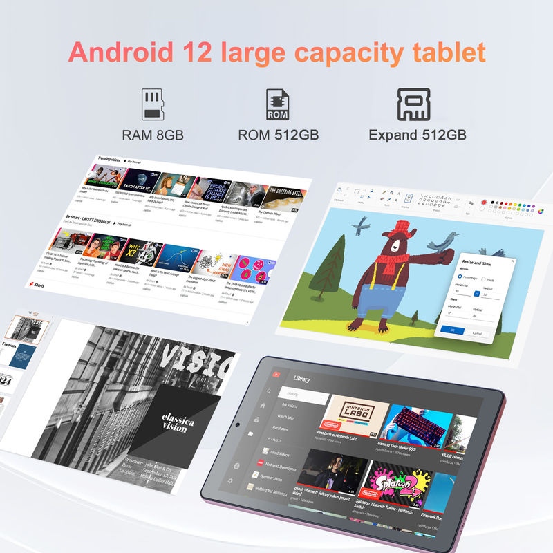 C ιδέα 9 ιντσών Android 12 Tablet 8GB RAM 512GB ROM 5MP + 8MP Δύο κάμερες WIFI Tablet με SIM CM915 (Ροζ)