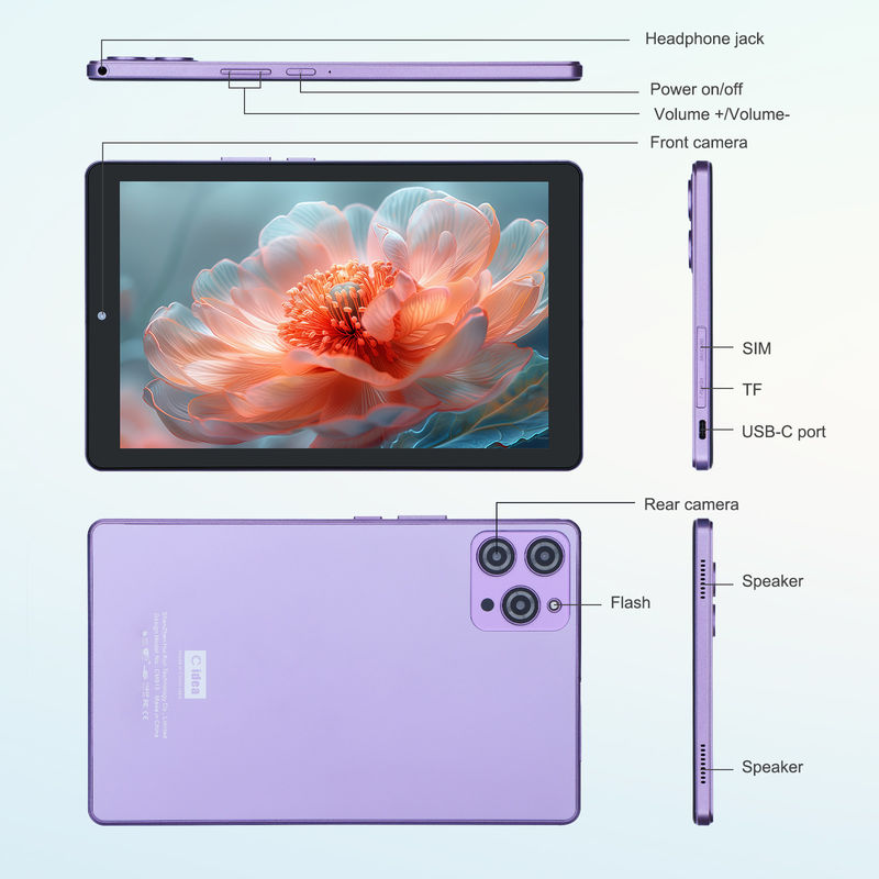 C Idea 9 ιντσών Android 12 Tablet 8GB RAM 512GB ROM 5MP+8MP Δύο κάμερες WIFI Tablet με SIM CM915 (Πορφυρό)