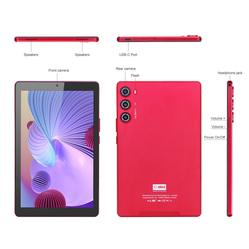 C ιδέα 9 ιντσών Tablet PC WIFI 2.4G/5G 800x1280 IPS Screen Android Tablet Υποστήριξη τηλεφωνικών κλήσεων με διπλή κάμερα ((Κόκκινο)