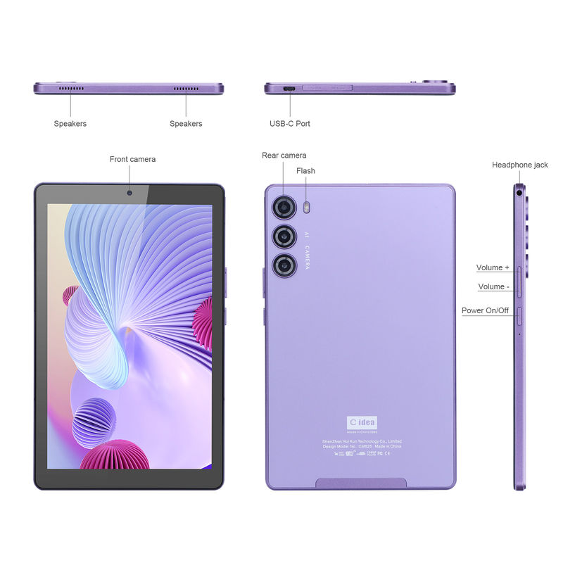 C ιδέα 9 ιντσών Tablet PC WIFI 2.4G/5G 800x1280 IPS Screen Android Tablet Υποστήριξη τηλεφωνικών κλήσεων με διπλή κάμερα ((Πορφυρό)