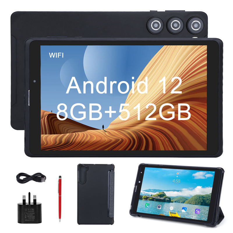 C idea 8 ιντσών Android Tablet PC κατασκευαστής με Android 12 Quad Core 8GB + 512GB Αποθήκευση IPS HD οθόνη CM835 ((μαύρο)