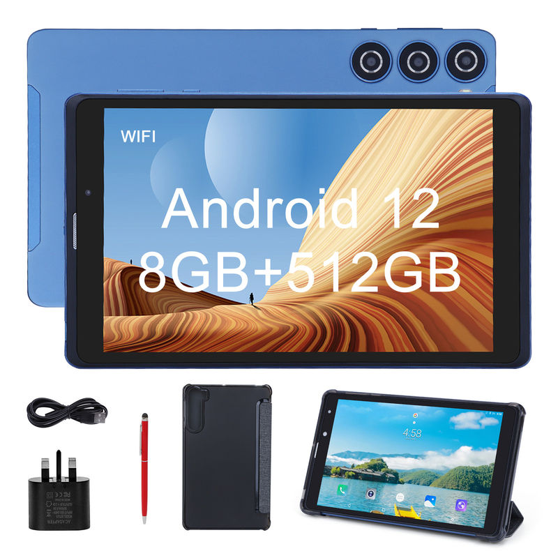 C idea 8 ιντσών Android Tablet PC κατασκευαστής με Android 12 Quad Core 8GB + 512GB Αποθήκευση IPS HD οθόνη CM835 ((μπλε)