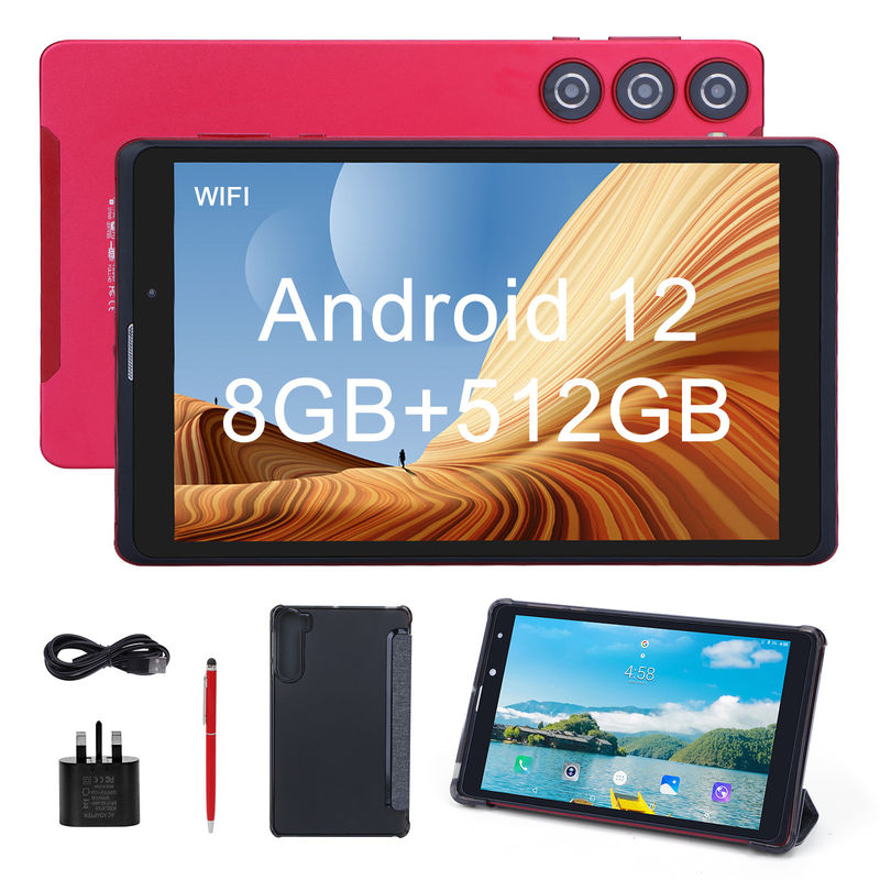 C idea 8 ιντσών Android Tablet PC κατασκευαστής με Android 12 Quad Core 8GB + 512GB Αποθήκευση IPS HD οθόνη CM835 ((κόκκινο)