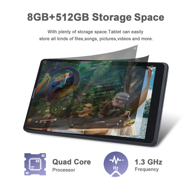 C idea 8 ιντσών Android Tablet PC κατασκευαστής με Android 12 Quad Core 8GB + 512GB Αποθήκευση IPS HD οθόνη CM835 ((μαύρο)