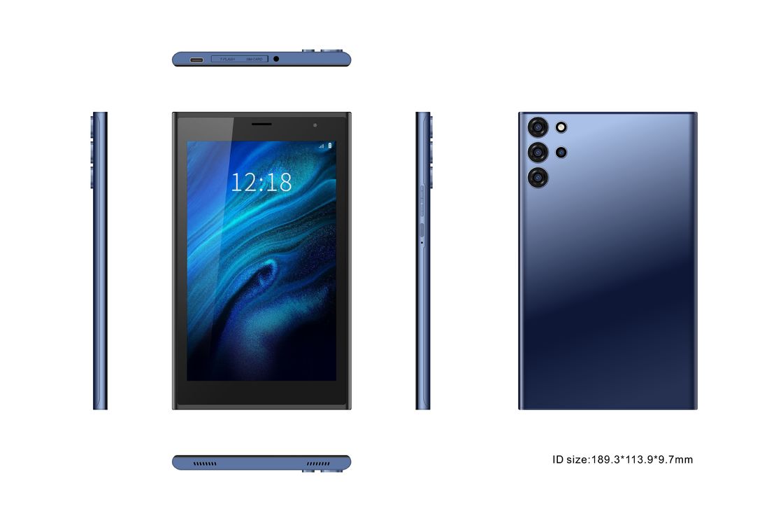 C idea Smart Tablet PC 7 με θήκη 6GB+128GB Επεκτάσιμη 512GB Αποθήκευση Διπλή κάμερα 5MP+8MP CM522 (Μπλε)