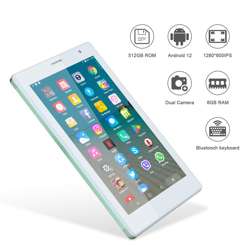 C ιδέα 7 ιντσών Android Smart Tablets 8+512GB Quad Core WiFi Tablet HD Εικονική οθόνη CM513 ((πράσινο)
