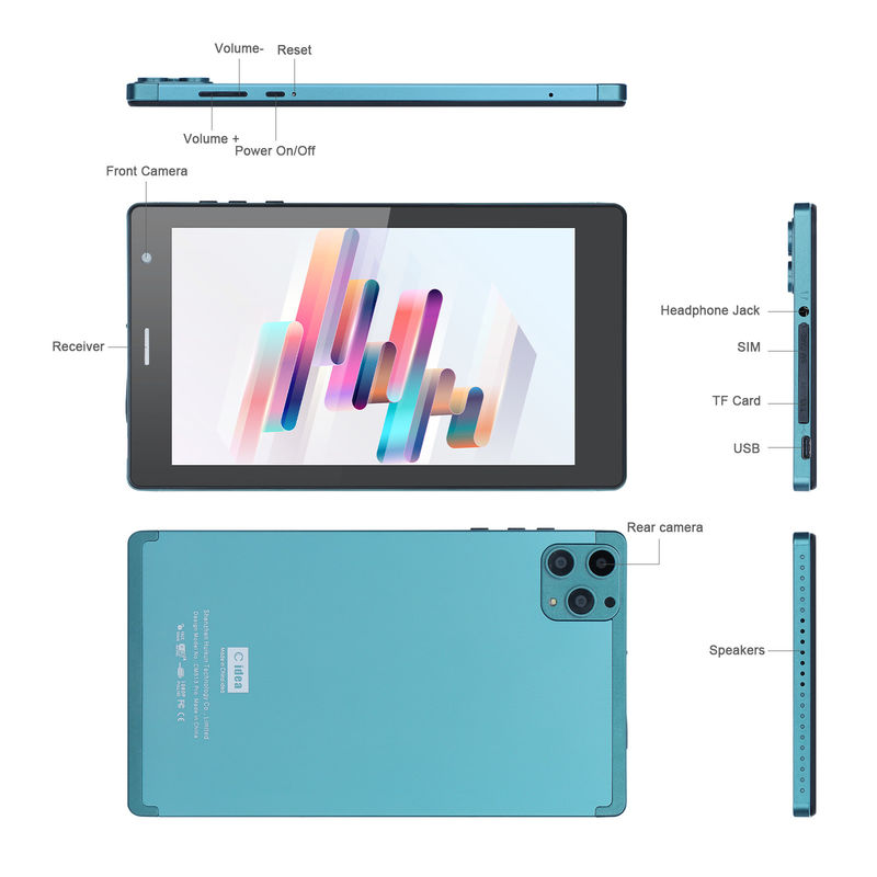 C ιδέα 7 ιντσών Android Smart Tablets 8+512GB Quad Core WiFi Tablet HD Εικονική οθόνη CM513 ((Μπλε)