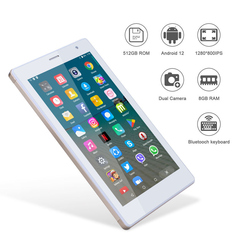 C ιδέα 7 ιντσών Android Smart Tablets 8+512GB Quad Core WiFi Tablet HD Εικονική οθόνη CM513 ((Χρυσό)