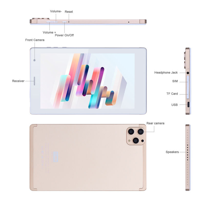 C ιδέα 7 ιντσών Android Smart Tablets 8+512GB Quad Core WiFi Tablet HD Εικονική οθόνη CM513 ((Χρυσό)