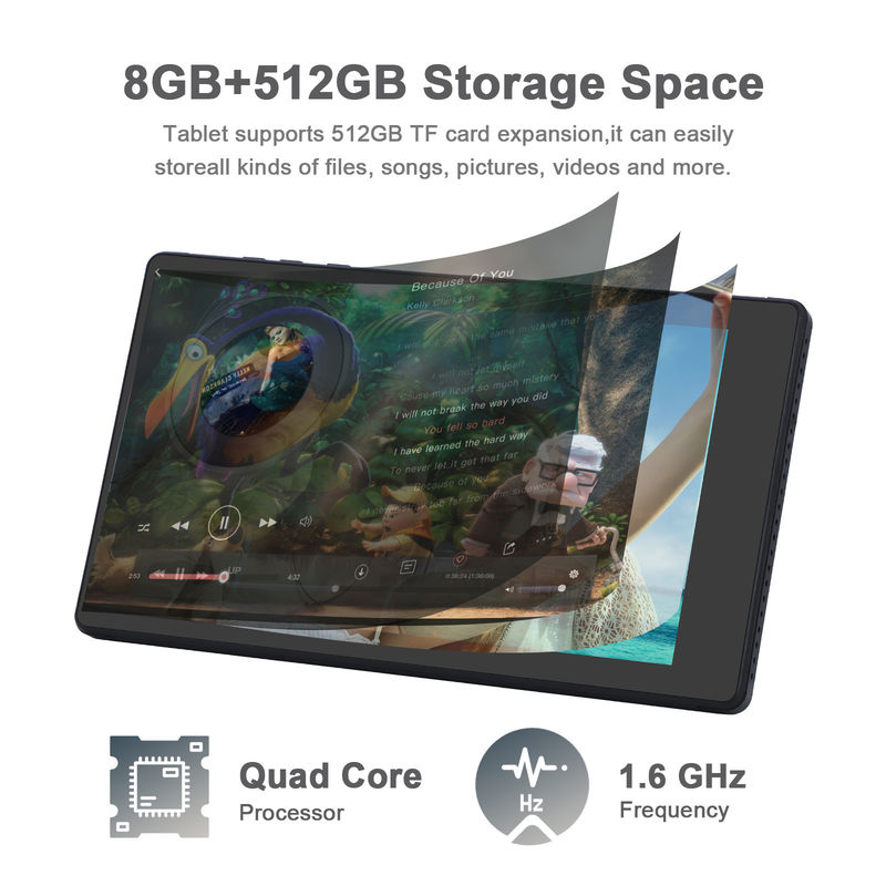 C ιδέα 7 ιντσών Android Smart Tablets 8+512GB Quad Core WiFi Tablet HD Εικονική οθόνη CM513 ((Μαύρο)