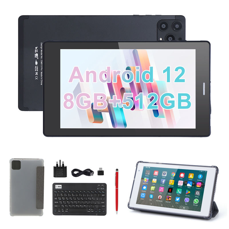 C ιδέα 7 ιντσών Android Smart Tablets 8+512GB Quad Core WiFi Tablet HD Εικονική οθόνη CM513 ((Μαύρο)
