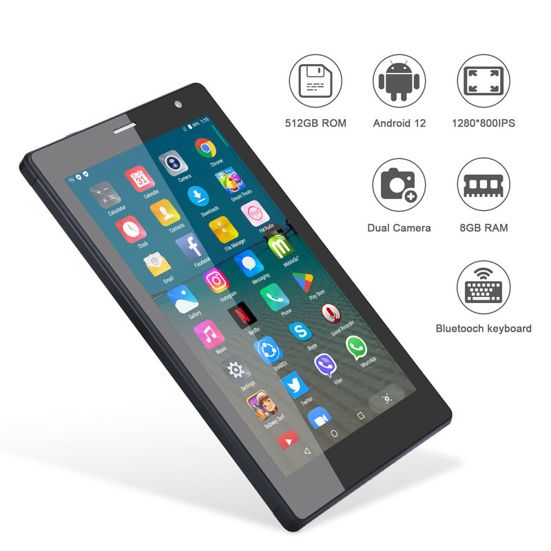 C ιδέα 7 ιντσών Android Smart Tablets 8+512GB Quad Core WiFi Tablet HD Εικονική οθόνη CM513 ((Μαύρο)