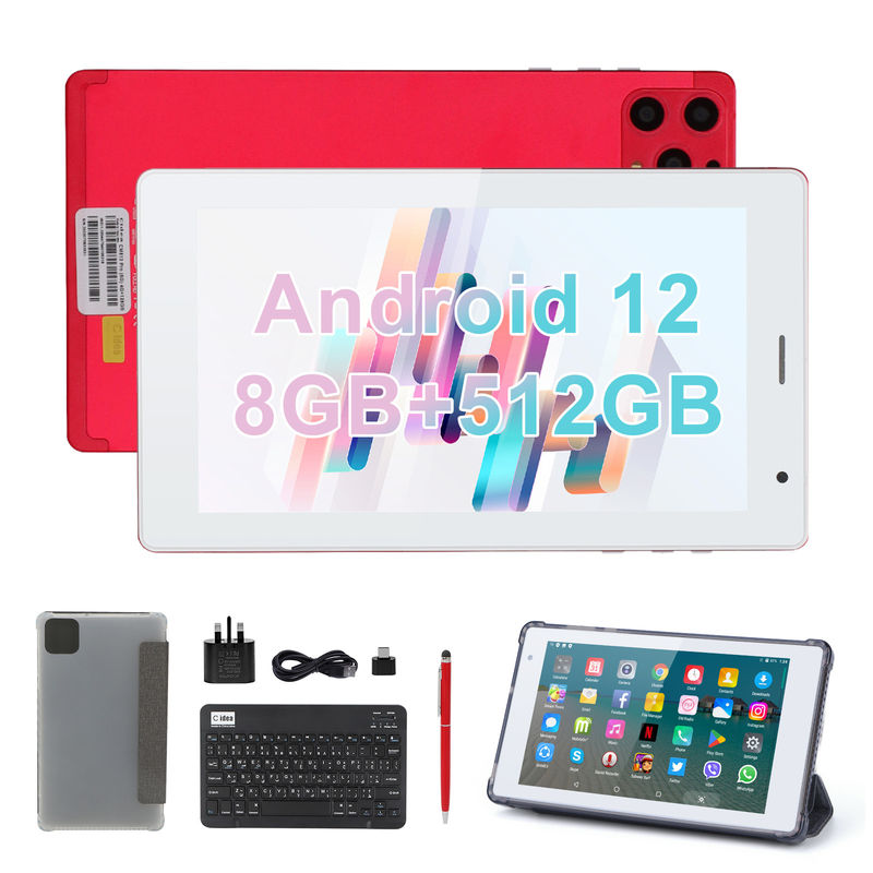 C ιδέα 7 ιντσών Android Smart Tablets 8+512GB Quad Core WiFi Tablet HD Εικονική οθόνη CM513 ((Κόκκινο)