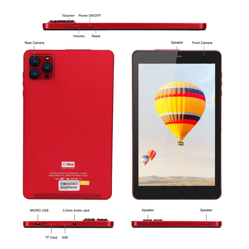 C ιδέα 1280x800 IPS 8 ιντσών Android Tablet HD οθόνη αφής GPS Wi-Fi Διπλή κάμερα 8000mAh μπαταρία CM813-Κόκκινο