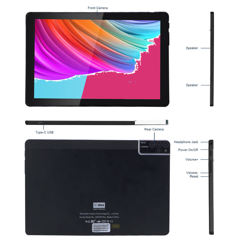 C idea 800x1280 IPS 10 ιντσών Tablet PC με θήκη 256GB ROM Quad Core Dual 5MP+8MP Κάμερα HD IPS οθόνη CM7000 Μαύρο