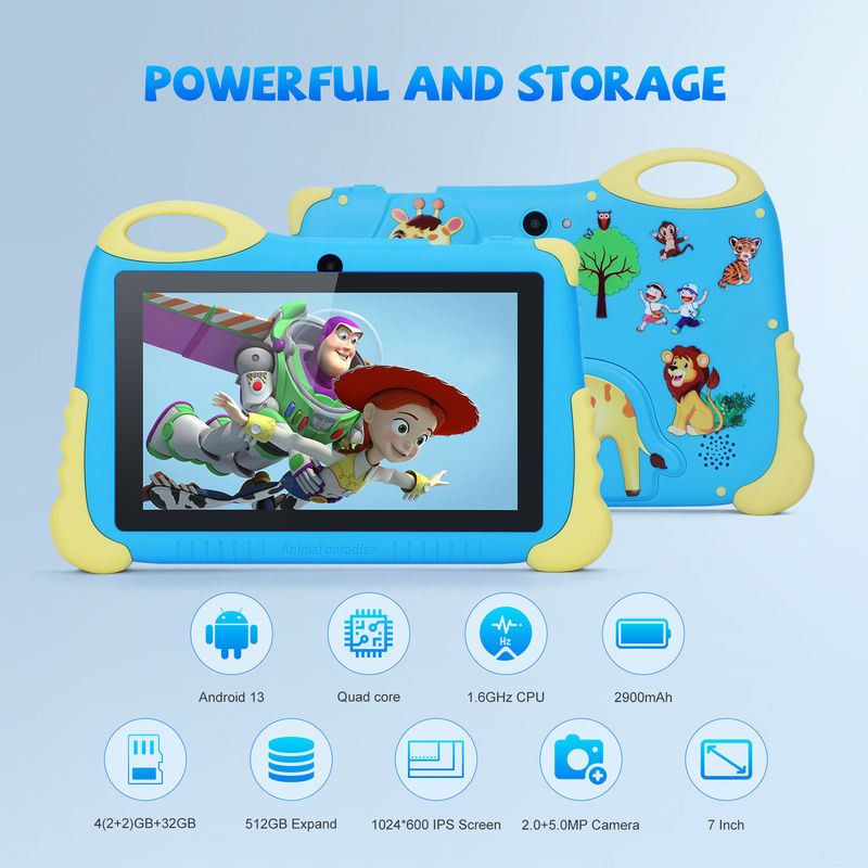 C Idea 7 ιντσών Android Tablet για ηλικία 3-7 Επέκταση 512GB Tablet Kidspad με θήκη CM92