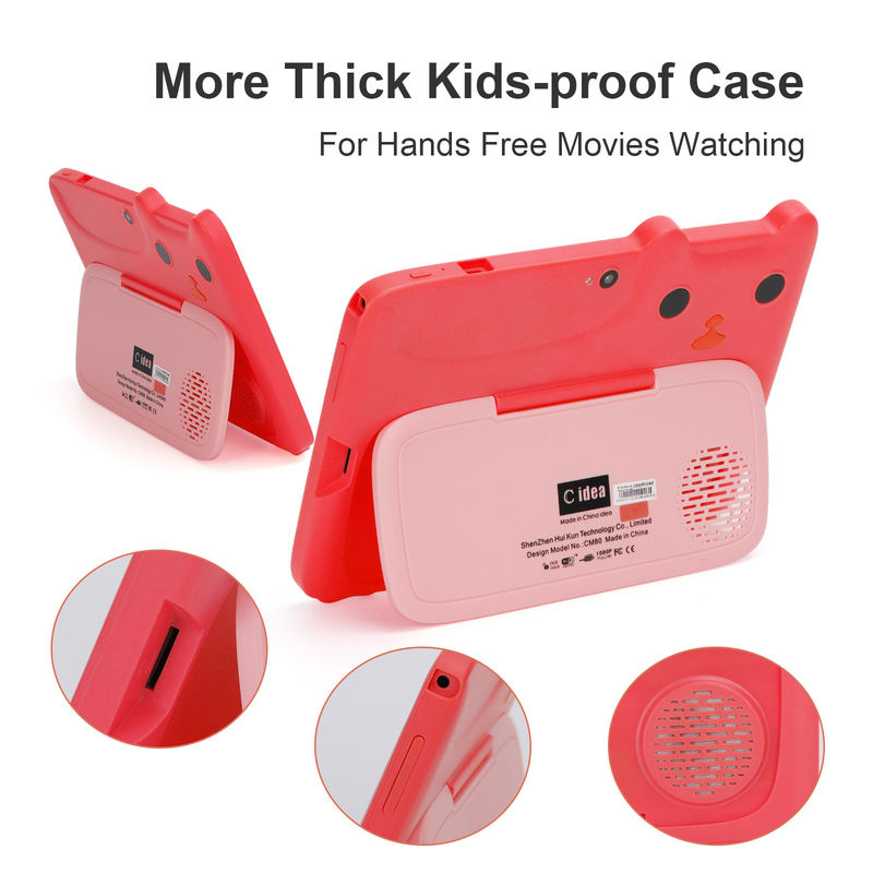 Ιδέα C Εκπαιδευτικό 7 ιντσών Tablet Kidspad με Kid Proof Case Μεγάλη μπαταρία 5000mAh IWAWA Προεγκατεστημένη CM80Red