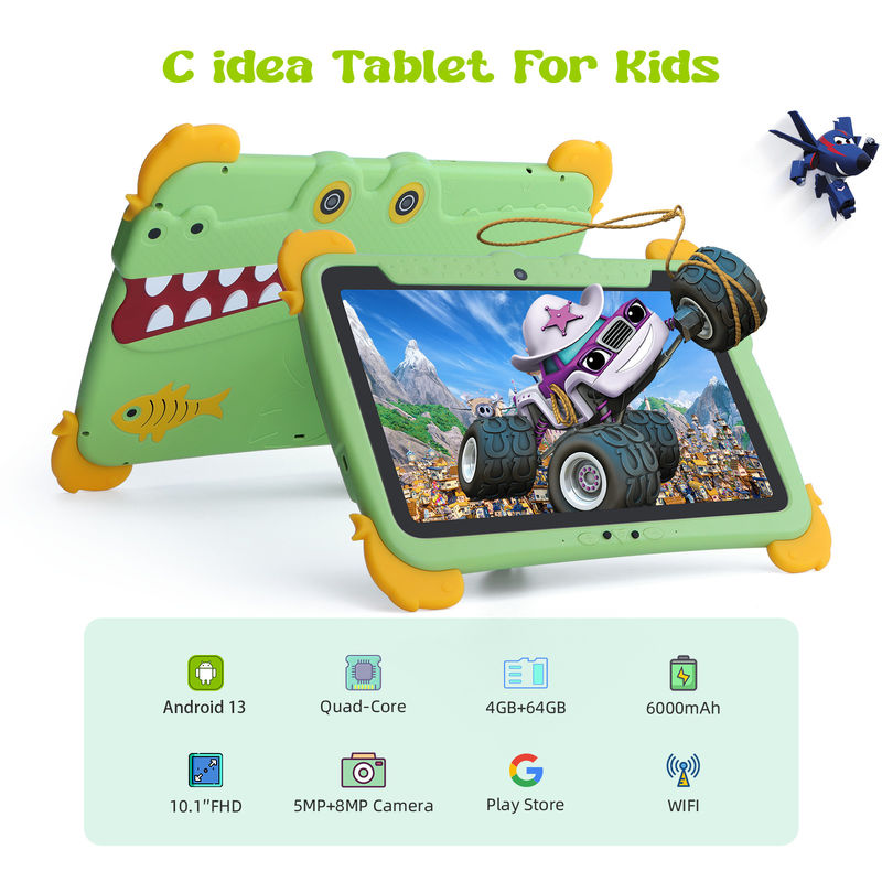 C Idea Kids Tablet 10,1 ιντσών Android Tablet PC με κάσα προστασίας ματιών 1280*800 Προεγκατάσταση οθόνης IWAWA για εκπαίδευση