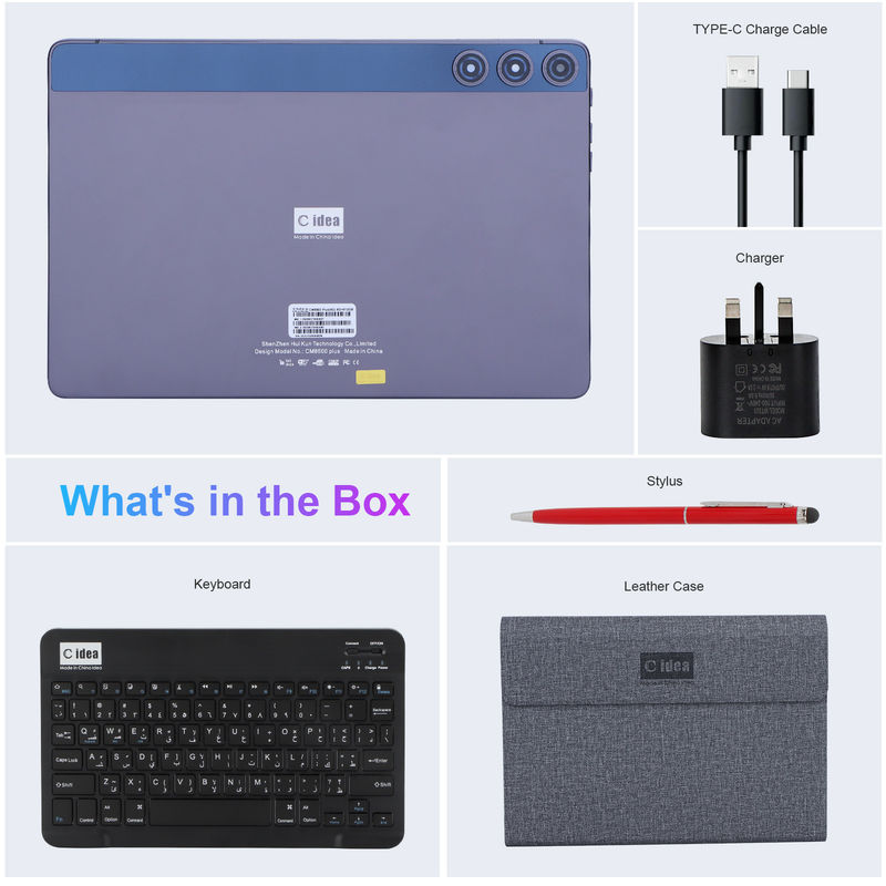 C ιδέα 10,1 ιντσών Android Tablet Διπλή κάμερα 8GB RAM 512GB ROM WIFI 5G Tablet με ποντίκι πληκτρολογίου Υποστήριξη SIM για το σχολείο
