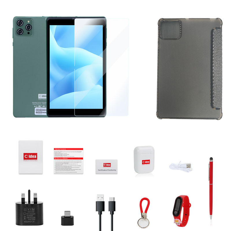 C ιδέα 8 ιντσών Android Tablet PC με Android 12 λειτουργικό σύστημα Quad Core CPU 8GB RAM 512GB Αποθήκευση IPS HD οθόνη CM818-Green