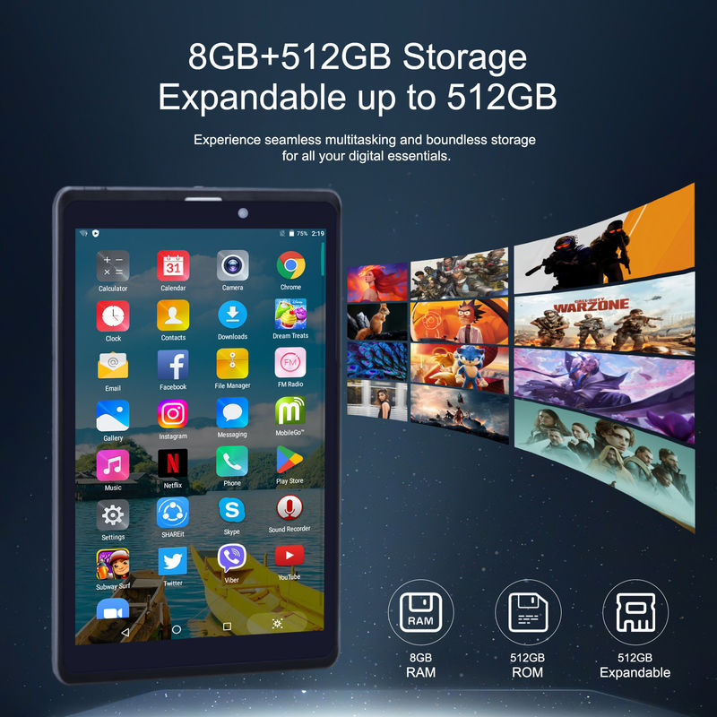 C ιδέα Android Tablet PC Διπλή κάμερα 8 ιντσών 1280x800 IPS HD οθόνη Android 12 Ταμπλέτες για φοιτητές CM818-Grey