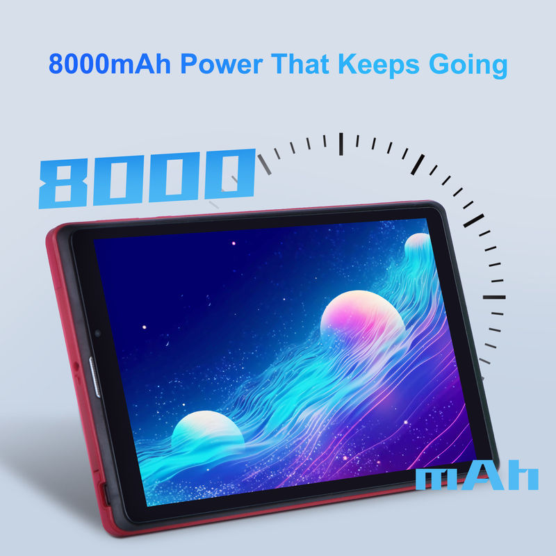 C ιδέα 8 ιντσών Android 12 Tablet 8GB RAM 512GB ROM 8000mAh μπαταρία 5+8MP Κάμερα για φοιτητές με υποστήριξη SIM CM818-κόκκινο