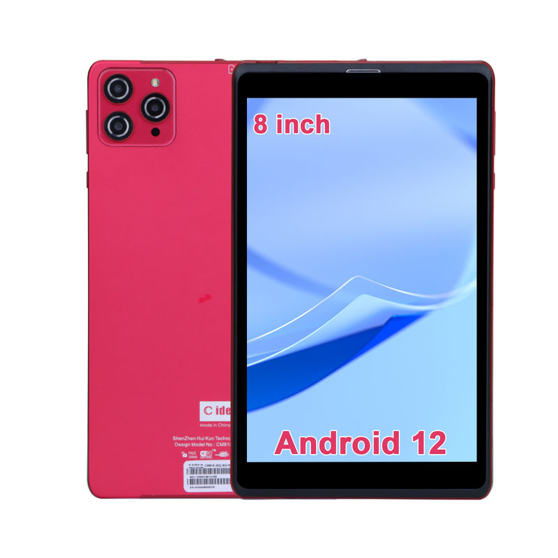 C ιδέα 8 ιντσών Android 12 Tablet 8GB RAM 512GB ROM 8000mAh μπαταρία 5+8MP Κάμερα για φοιτητές με υποστήριξη SIM CM818-κόκκινο