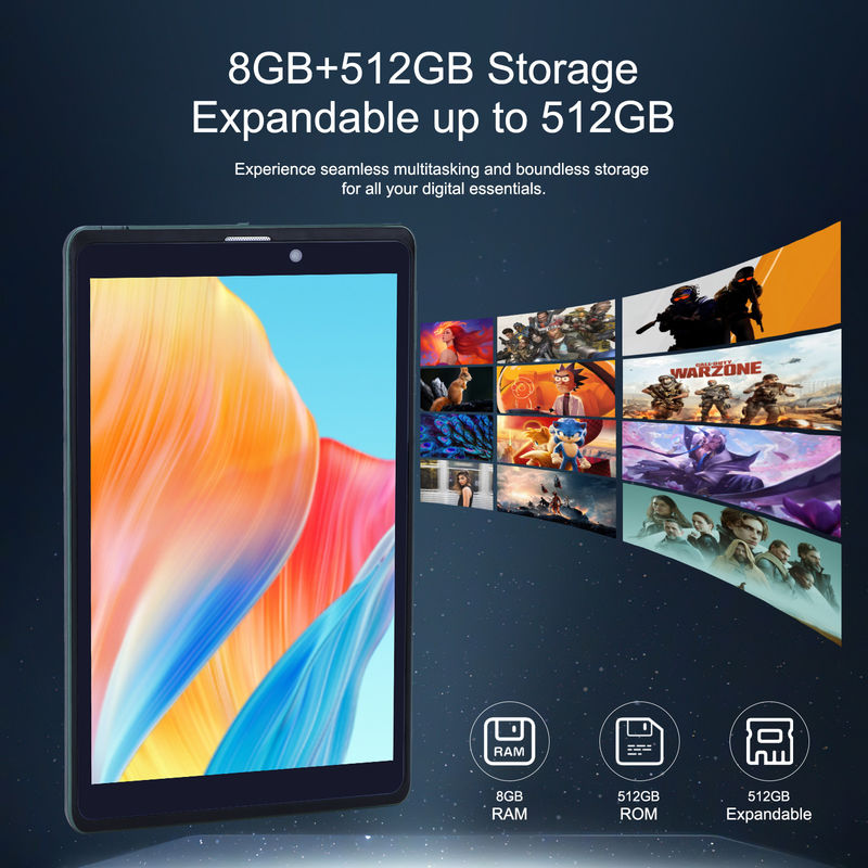 C idea Φορητό 8 ιντσών Android Tablet PC με Android 12 Quad Core CPU 8GB RAM 512GB Αποθήκευση IPS HD οθόνη CM818-Πράσινο