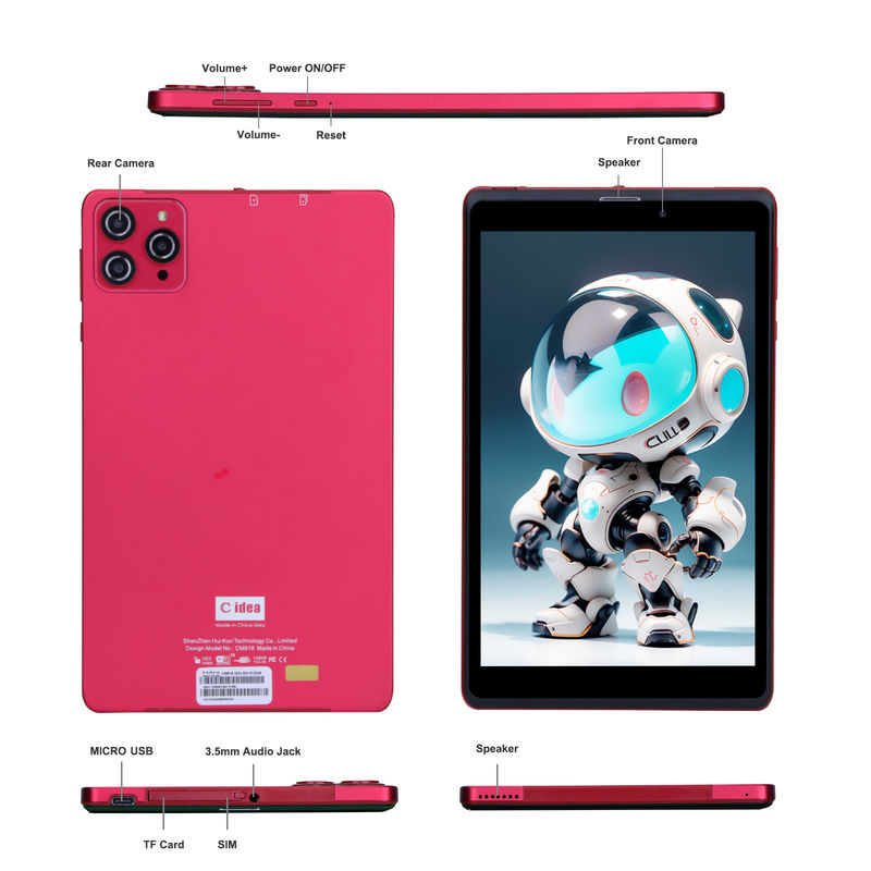 C Idea 8 ιντσών Android 12 Tablet 8GB RAM 512GB ROM 8000mAh μπαταρία 5+8MP Κάμερα για εφήβους με υποστήριξη SIM CM818-red