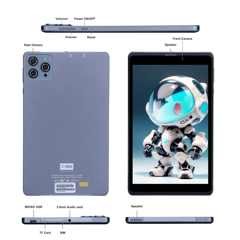 C ιδέα Android Tablet PC Διπλή κάμερα 8 ιντσών 1280x800 IPS HD οθόνη Android 12 Ταμπλέτες για εφήβους CM818-Grey
