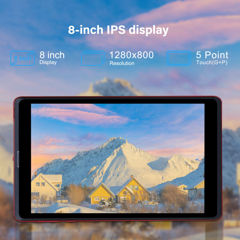 C ιδέα 8 ιντσών Android 12 Tablet 8GB RAM 512GB ROM 8000mAh μπαταρία 5+8MP Κάμερα για φοιτητές με υποστήριξη SIM CM818-κόκκινο