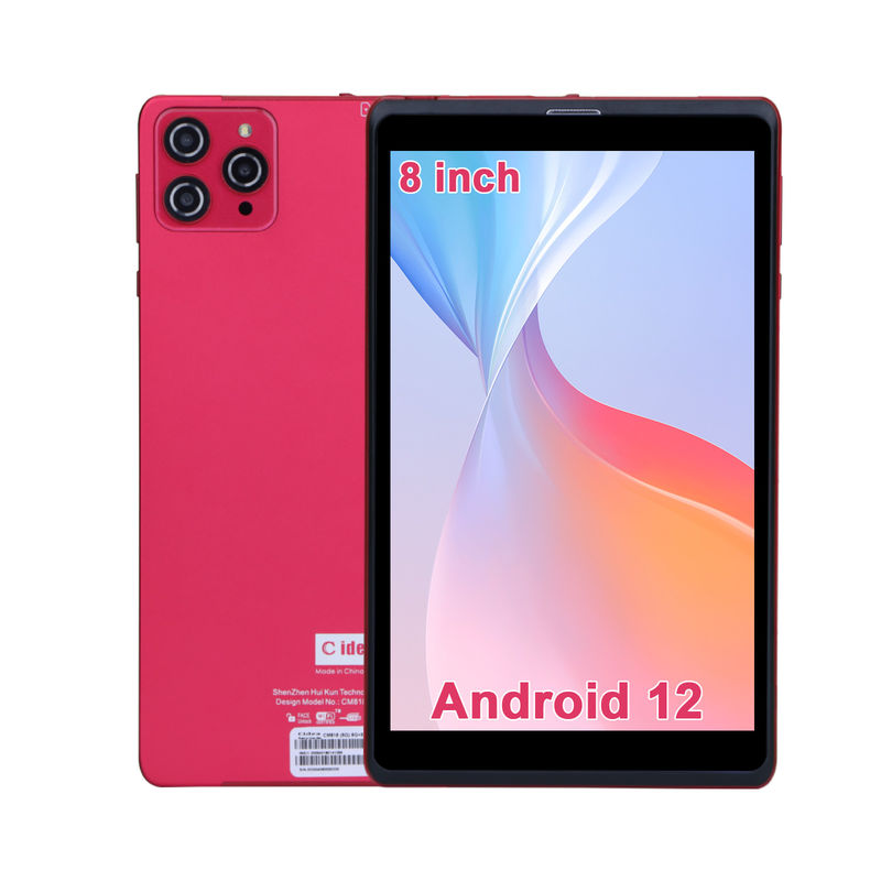 C ιδέα 8 ιντσών Android 12 Tablet 8GB RAM 512GB ROM 8000mAh μπαταρία 5+8MP Κάμερα για φοιτητές με υποστήριξη SIM CM818-κόκκινο