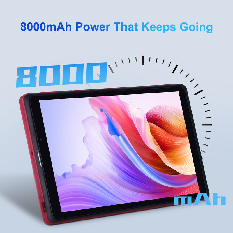 C ιδέα 8 ιντσών Android 12 Tablet 8GB RAM 512GB ROM 8000mAh μπαταρία 5+8MP Κάμερα για φοιτητές με υποστήριξη SIM CM818-κόκκινο