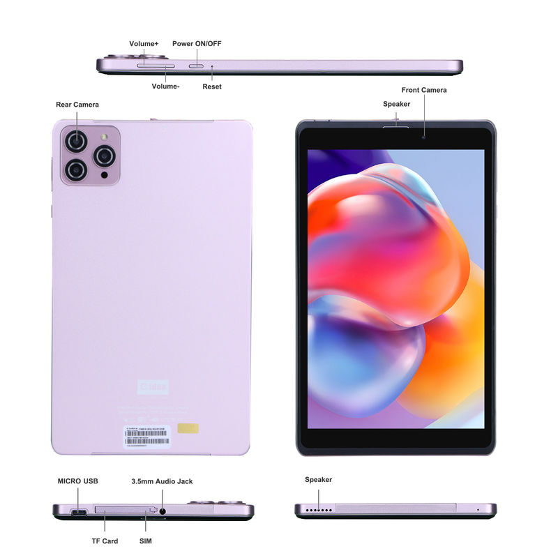 C Idea 8 ιντσών Android 12 Tablet 8000mAh μπαταρία 5+8MP κάμερα 8GB RAM 512GB ROM για εκπαίδευση μάθηση CM818-ροζ
