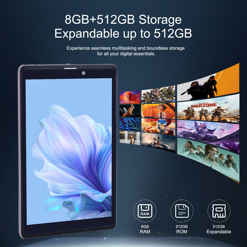 C Idea 8 ιντσών Android 12 Tablet 8000mAh μπαταρία 5+8MP κάμερα 8GB RAM 512GB ROM για εκπαίδευση μάθηση CM818-ροζ