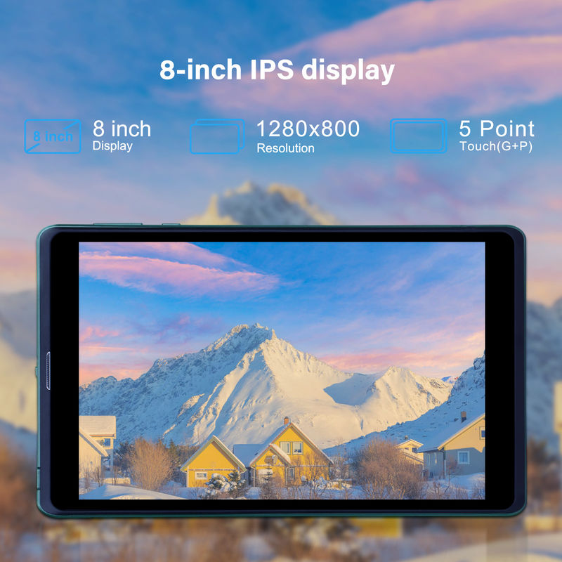 C ιδέα 8 ιντσών Android Tablet PC με Android 12 λειτουργικό σύστημα Quad Core CPU 8GB RAM 512GB Αποθήκευση IPS HD οθόνη CM818-Green