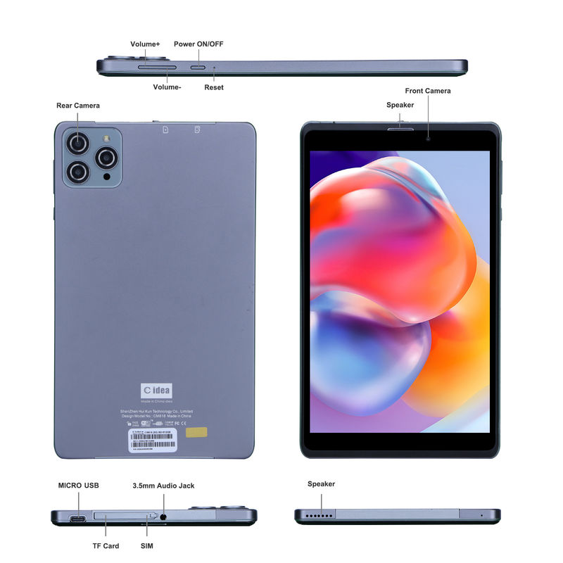C ιδέα Android Tablet PC Διπλή κάμερα 8 ιντσών 1280x800 IPS HD οθόνη Android 12 Ταμπλέτες για φοιτητές CM818-Grey