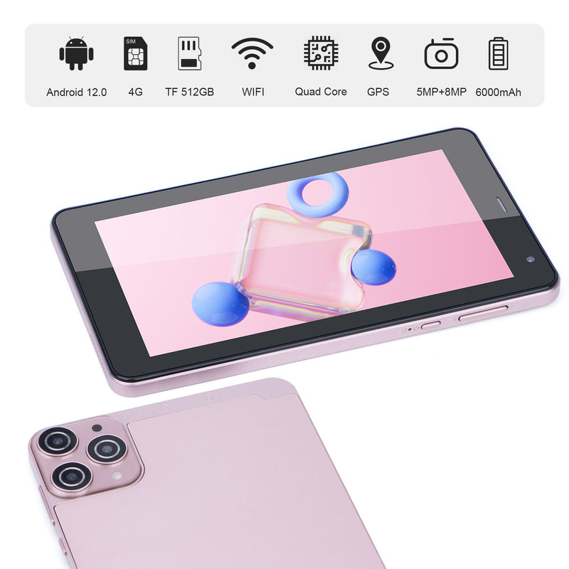 C ιδέα 7 ιντσών Android Smart Tablets 6+128GB Quad Core WiFi Tablet HD Εικόνα αφής για εφήβους CM515 ((Ροζ)