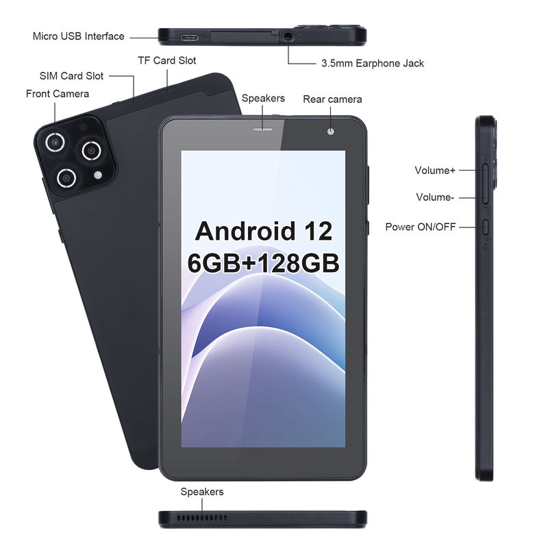 C Idea Android Tablets 6+128GB Quad Core 7 Inch Tablet PC για φοιτητές CM515 ((Μαύρο)