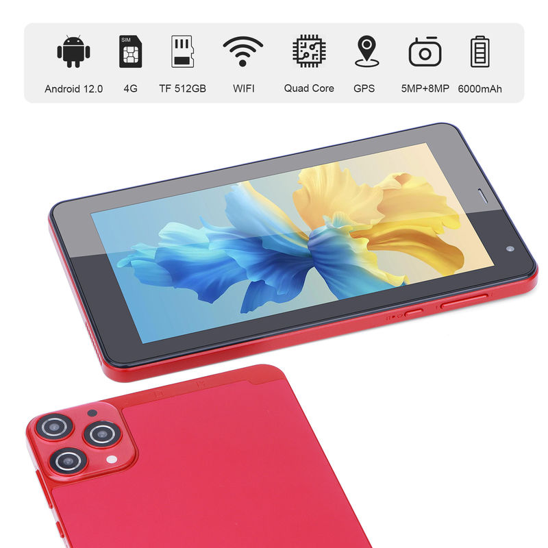 C Idea WiFi 5G Tablet 7 ιντσών Tablets 6+128GB Quad Core Εικονική οθόνη για την εκπαίδευση CM515 ((Κόκκινο)