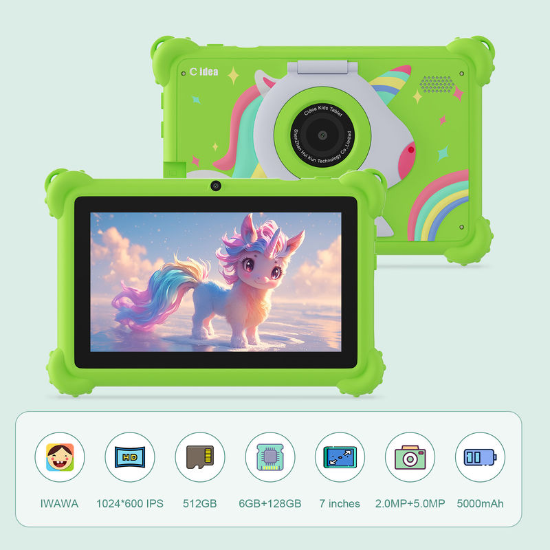 C Idea 7 ιντσών WIFI Kidspad Android System Tablet 6+128GB για παιδιά με θήκη CM88